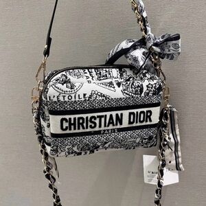 Dior Monochrome Crossbody Bag w/ added hardware, 2 straps and twilly! GWP